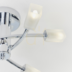Endon Havana 146-6CH taklampa, krom och frostat glas, 6 × G9, 45,6 cm small 6
