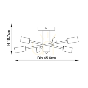 Endon Havana 146-6CH taklampa, krom och frostat glas, 6 × G9, 45,6 cm small 9
