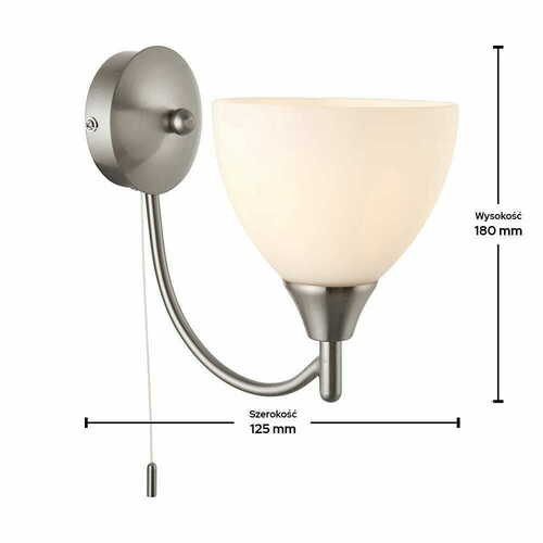 Kontrollera Vägglampa Endon Alton 1805-1SC Silver/Ecru