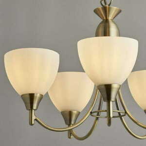 Pendellampa Endon Alton 5-ljus mässing/vit E14 klassisk 46 cm small 2