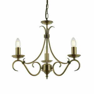 Pendellampa Endon Bernice 3-armad mässing E14 klassisk 39 cm small 0