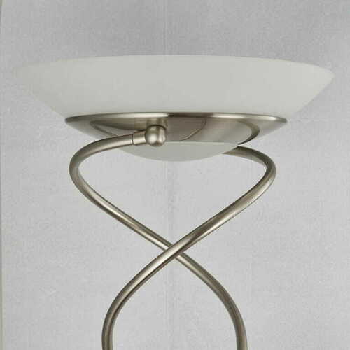 Kontrollera Golvlampa Endon Monaco krom vit stål glas