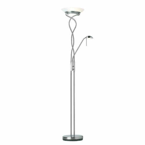 Kontrollera Golvlampa Endon Monaco krom vit stål glas