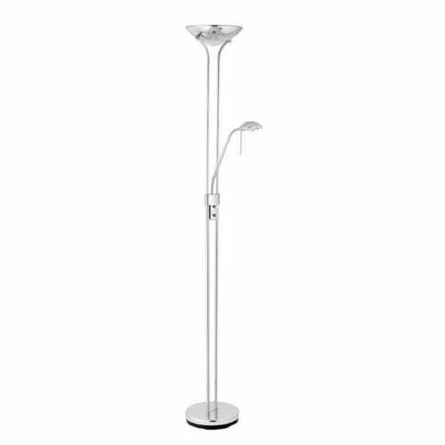 Kontrollera Golvlampa Endon Rome krom vit stål glas 180 cm R7s