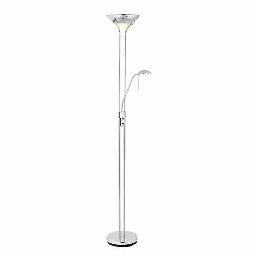 Kontrollera Golvlampa Endon Rome krom vit stål glas 180 cm R7s