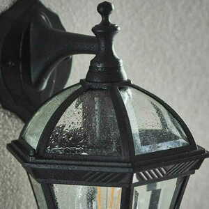 Utomhus vägglampa Endon Drayton svart aluminium glas IP44 E27 small 4