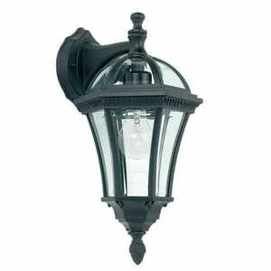 Utomhus vägglampa Endon Drayton svart aluminium glas IP44 E27 small 0