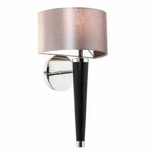 Vägglampa Endon Corvina brun/svart/krom E14, dimbar, tyg, trä, metall CORVINA-1WB small 0