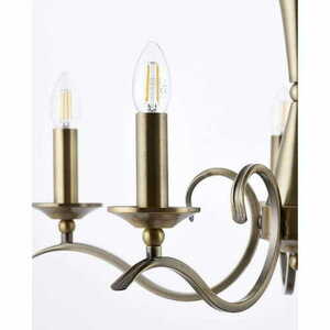 Endon Kora KORA-5AB 5-armad krona, antikmässingseffekt, 5×E14 max 40 W, Ø61 cm small 2