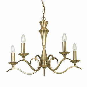 Endon Kora KORA-5AB 5-armad krona, antikmässingseffekt, 5×E14 max 40 W, Ø61 cm small 0