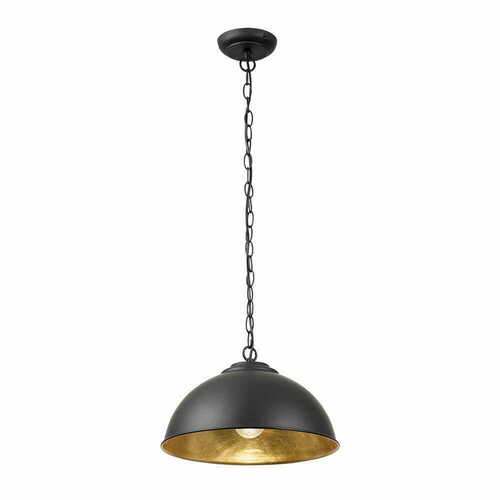 Kontrollera Pendellampa Endon Colman svart-guld stål E27 34,5 cm