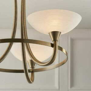 Taklampa Endon Cagney 3-armad mässing/vit G9 klassisk plafon 55 cm small 2