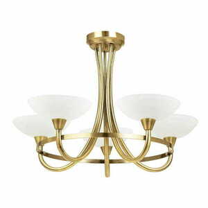 Taklampa Endon Cagney 5-ljus mässing/vit G9 dimbar klassisk CAGNEY-5AB small 2