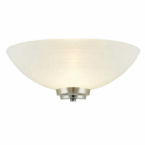 Kontrollera Vägglampa Endon Welles Vit Nickel Glas E27 Dimbar WELLES-1WBSC