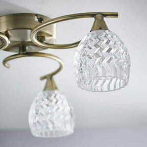 Taklampa Endon Boyer 3-ljus Mässing Transparent G9 dimbar small 1