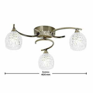 Taklampa Endon Boyer 3-ljus Mässing Transparent G9 dimbar small 2