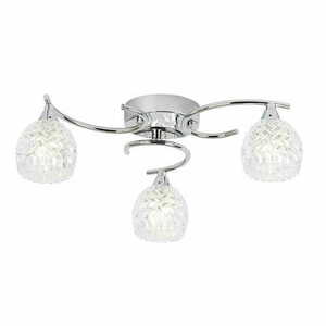Taklampa Endon Boyer 3-ljus krom/transparent Ø40 cm G9 dimbar small 3