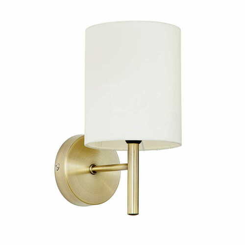 Kontrollera Vägglampa Endon Brio vit guld mässing tyg E14 dimbar