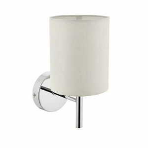 Vägglampa Endon Brio vit krom tyg E14 dimbar small 1