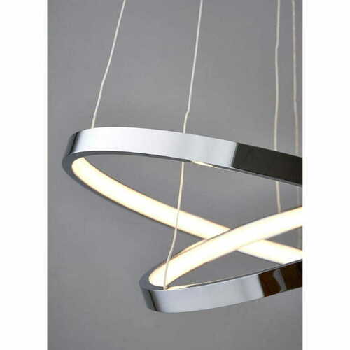 Kontrollera Pendant Light Endon Kline KLINE-2CH Krom/Vit LED 45 cm