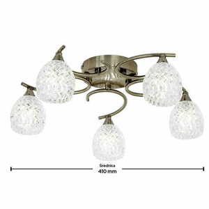 Taklampa Endon Boyer 5-ljus mässing transparent G9 dimbar 41 cm small 2