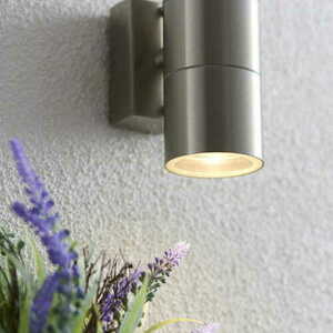 Utomhus vägglampa Endon Canon silver IP44 GU10 2x35W small 3