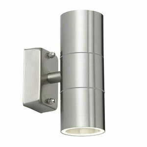 Utomhus vägglampa Endon Canon silver IP44 GU10 2x35W small 0