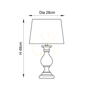Endon Marsham MARSHAM-TLIV bordslampa, elfenbensvit, E14, 48 cm small 5
