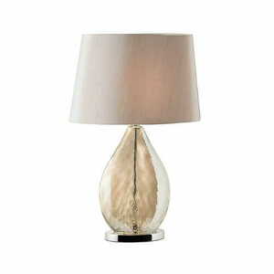 stående lampa Endon Kew beige/krom glas tyg E27 58,5 cm small 0