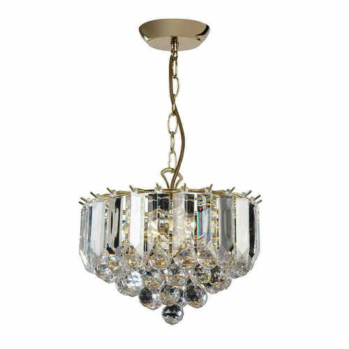 Kontrollera Pendellampa Endon Fargo 3L mässing glas E14 dimbar 31 cm