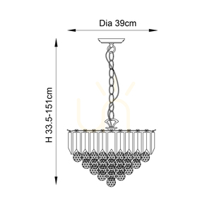 Endon Fargo FARGO-14CH pendellampa, 3×E14, krom och klar akryl, 39 cm small 9