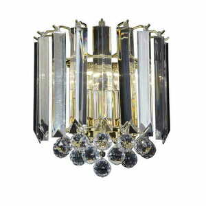 Vägglampa Endon Fargo 2-ljus Transparent/Silver/Guld E14 Dimbar small 0