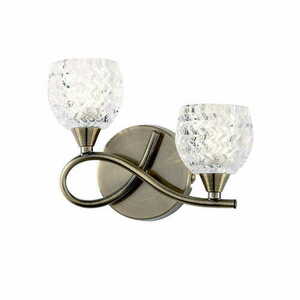 Boyer Endon vägglampa mässing glas G9 2 ljuskällor dimbar small 0