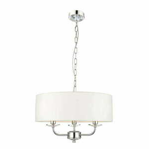 Pendellampa Endon Nixon 3L Vit/Krom E14 Ø45 cm small 1