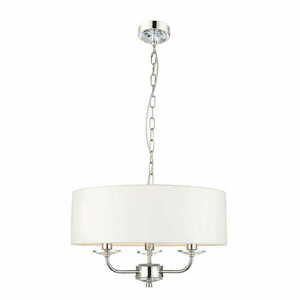 Pendellampa Endon Nixon 3L Vit/Krom E14 Ø45 cm small 2