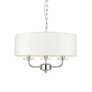 Pendellampa Endon Nixon 3L Vit/Krom E14 Ø45 cm small 3