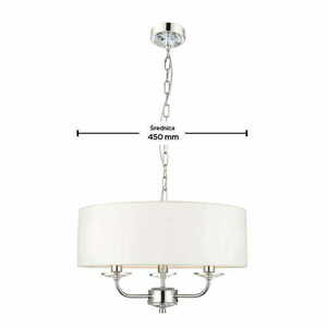 Pendellampa Endon Nixon 3L Vit/Krom E14 Ø45 cm small 0