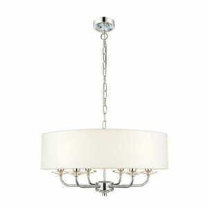 Pendellampa Endon Nixon 6L Vit/Krom Ø55 cm E14 Klassisk small 0