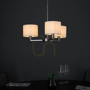 Endon Daley pendellampa, 3×E14, matt nickel och vit, 51 cm small 10