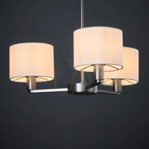 Endon Daley pendellampa, 3×E14, matt nickel och vit, 51 cm small 5