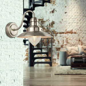 Vägglampa Endon Mendip nickel glas E14 dimbar 26 cm small 1