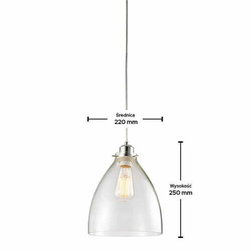 Kontrollera Lampskärm Endon Elstow transparent krom glas 22 cm 60874