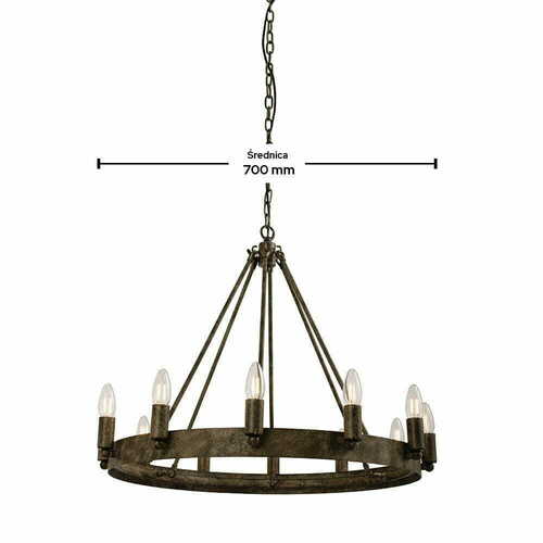 Kontrollera Pendellampa Endon Chevalier 12-ljus brun/silver stål 70 cm E14 61026