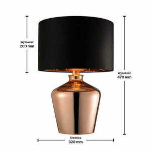 Stående lampa Endon Waldorf svart koppar E27 47 cm 61149 small 2