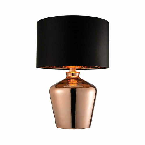 Kontrollera Stående lampa Endon Waldorf svart koppar E27 47 cm 61149