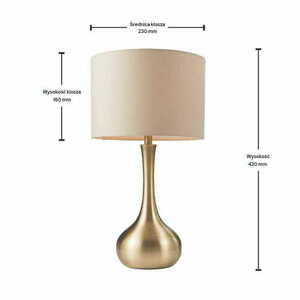 Stående lampa Endon Piccadilly mässing/beige klassisk E14 42 cm 61191 small 1