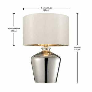 Endon Waldorf 61198 bordslampa – krom, elfenbensfärgad skärm, 47 cm small 1
