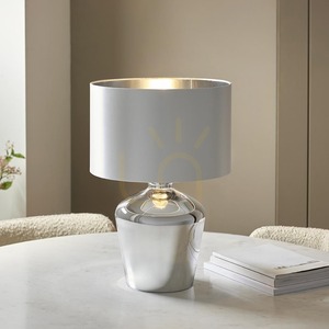Endon Waldorf 61198 bordslampa – krom, elfenbensfärgad skärm, 47 cm small 4