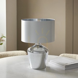 Endon Waldorf 61198 bordslampa – krom, elfenbensfärgad skärm, 47 cm small 5