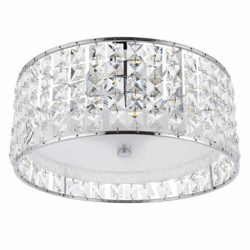 Kontrollera Taklampa Endon Belfont 3-ljus krom kristall IP44 30 cm 61252